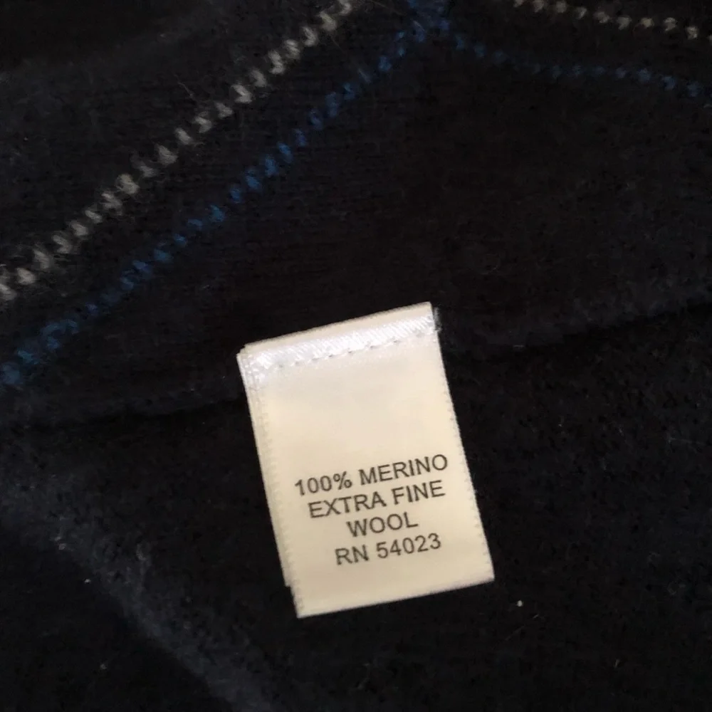 Blue Argyle Wool Sweater